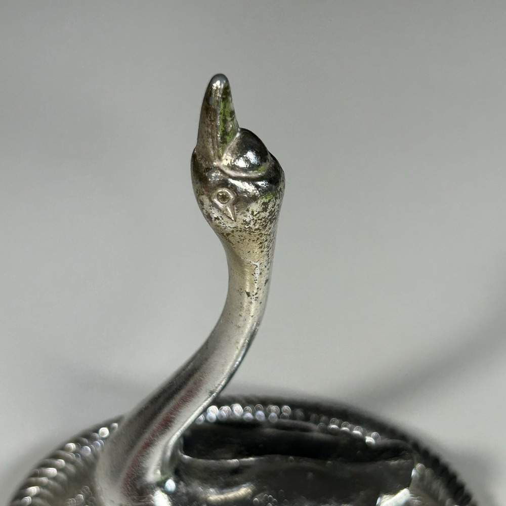 Vintage Swan Silver Plated Ring Holder Trinket Tray Hong Kong READ - Picture 3 of 10
